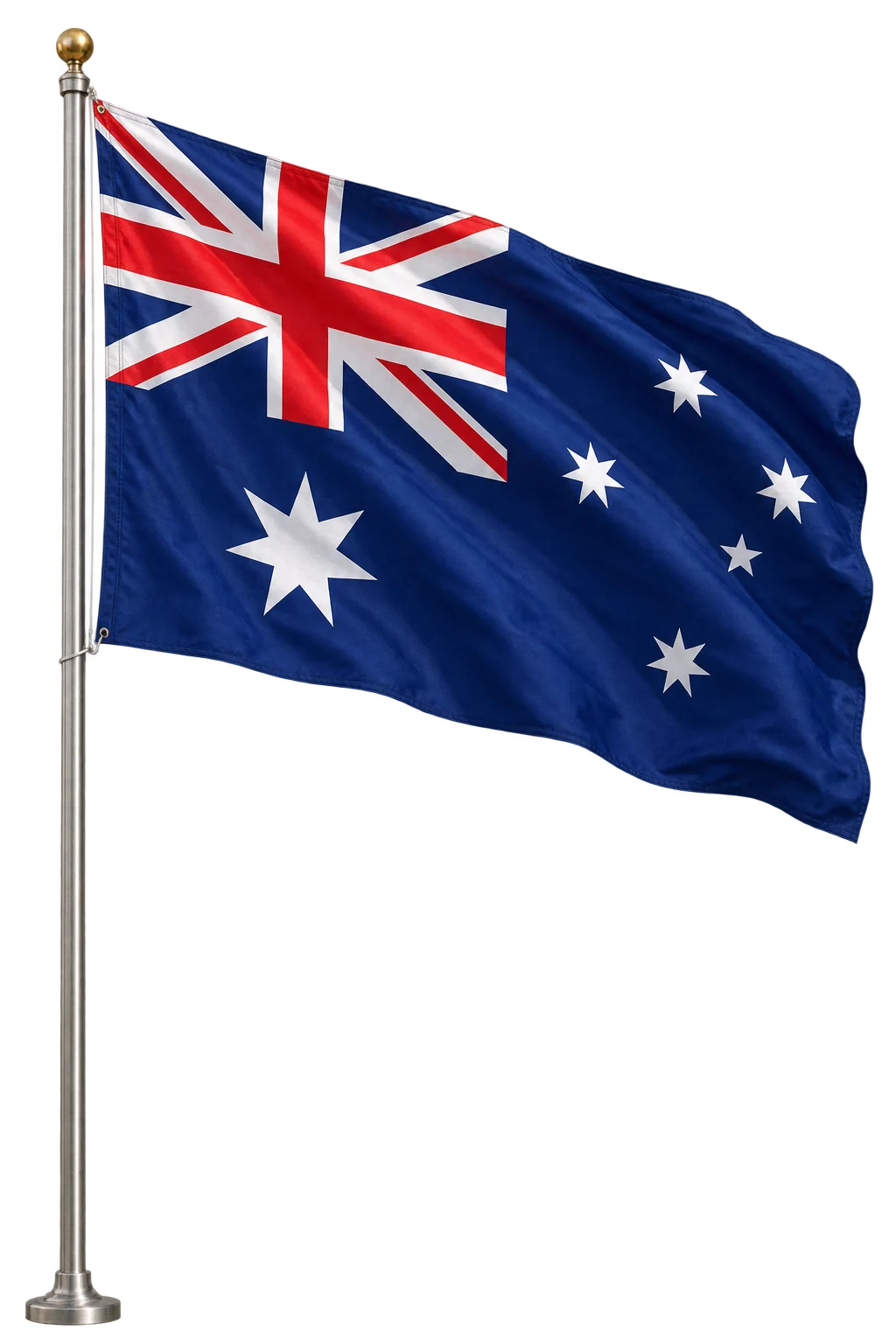 Australia flag waving on a pole