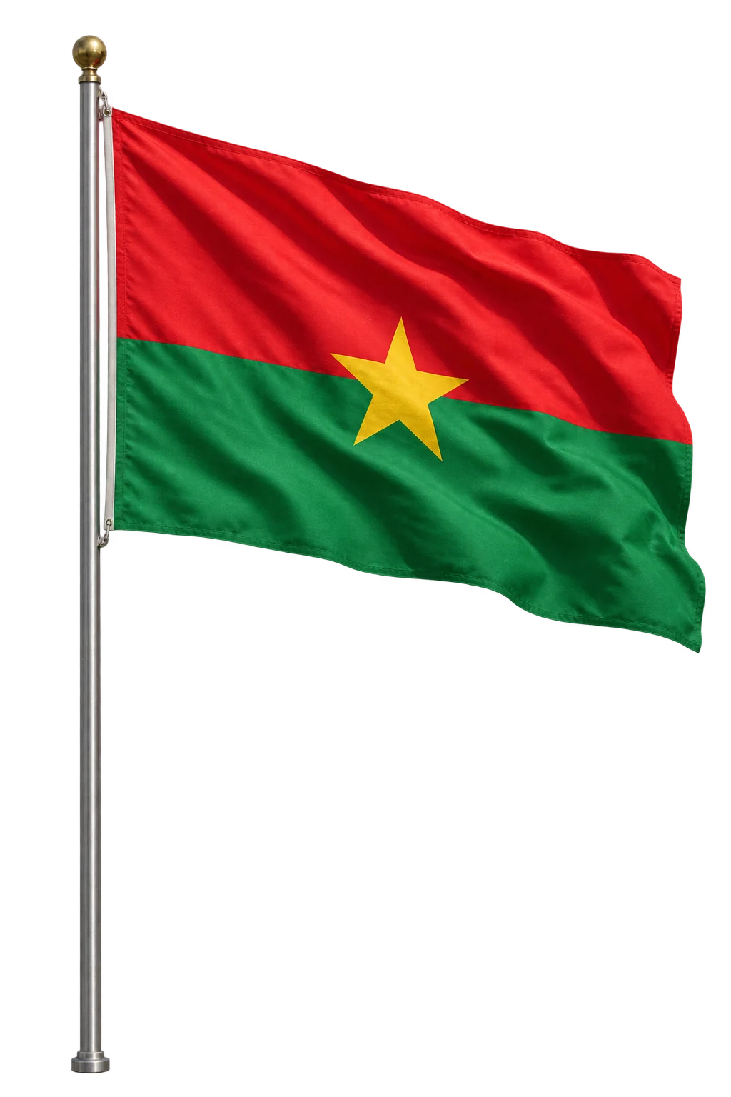 Burkina Faso flag waving on a pole