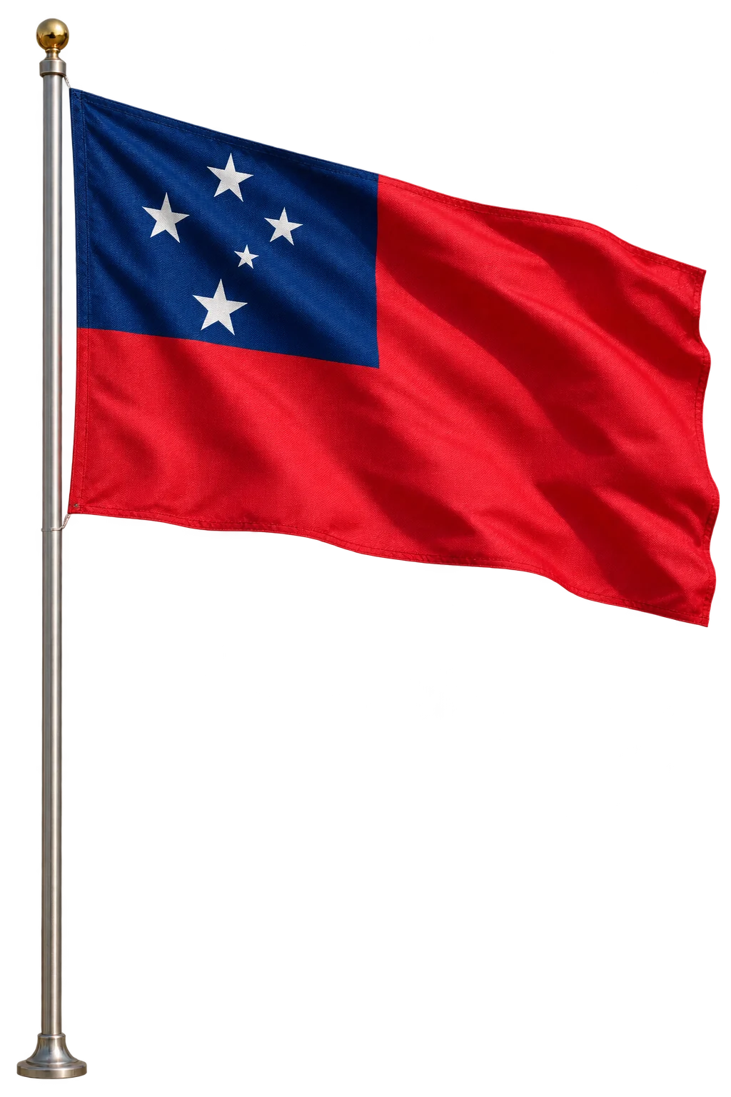 Samoa flag waving on a pole